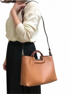 ZARA Trafaluc Brown Faux Leather Bag